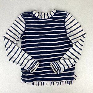 Hanna Andersson Stripe Rash Guard Navy Long Sleeve 4